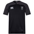 Black Cal Lutheran University Vapodri Evader Jersey by Canterbury featuring dark gray raglan sleeves, a right chest logo, and a left chest crest with two crossed swords.