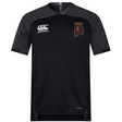 Black Aging Alabama Rugby Players Vapodri Evader Jersey by Canterbury featuring an Alabama state outline logo with an AARP hockey player graphic.