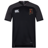 Black Aging Alabama Rugby Players Vapodri Evader Jersey by Canterbury featuring an Alabama state outline logo with an AARP hockey player graphic.