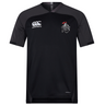 The Birmingham Iron Women's Football Vapodri Evader Jersey by EMB Canterbury is a black short-sleeve top with moisture-wicking technology, featuring "Canterbury" and "RON" logos on the chest, shown on a plain white background.