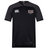 The East Stroudsburg University Vapodri Evader Jersey by EMB Canterbury is a black short-sleeve rugby shirt featuring moisture-wicking tech, the Canterbury logo, and "ESU Rugby" text on the chest.