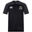 The Lewis County Elks Vapodri Evader Jersey by EMB Canterbury is a black, short-sleeved rugby jersey featuring grey shoulder panels and advanced moisture-wicking technology for comfort on and off the field. It displays the Canterbury logo on the right chest and an embroidered Lewis County Elks team badge on the left chest.