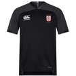 Black short-sleeved Canterbury Legion Academy Vapodri Evader Jersey with a charcoal collar, featuring a logo on the left chest that reads “Legion SD Academy.”