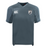 South Orange County Raptors Vapodri Evader Jersey by EMB Canterbury: a gray short-sleeved rugby jersey featuring moisture-wicking Vapodri technology, with the Canterbury logo on the right chest and a shield-shaped Raptors crest on the left chest.