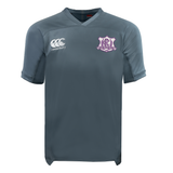 Grey moisture-wicking Western Carolina University Vapodri Evader Jersey by Canterbury with a chest logo featuring “Western Carolina Rugby” and the year 1995.