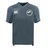 The Society of Iowa Rugby Referees Vapodri Evader Jersey by EMB Canterbury is a gray short-sleeve rugby jersey featuring a white EMB Canterbury logo on the right chest and a round floral badge on the left chest. Designed with moisture-wicking Vapodri fabric, this jersey keeps you cool and dry for lasting comfort during every game.