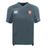 Short-sleeved grey V-neck Legion Academy Vapodri Evader Jersey by Canterbury featuring a logo and “Legion Academy SD” text on the chest.