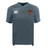 The Godzilla Rugby Football Club Vapodri Evader Jersey by EMB Canterbury is a plain gray short-sleeved rugby jersey featuring moisture-wicking Vapodri technology, with the Canterbury logo on the right chest and an embroidered “Godzilla” badge with a red creature on the left chest.