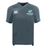 The NC Rugby Academy - Megalodons Vapodri Evader Jersey by EMB Canterbury features short sleeves, "Canterbury" and "Megalodons Rugby Academy" logos, a shark graphic, and moisture-wicking fabric for cool comfort on the field.