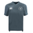 Gray short-sleeve New Saint Andrews College Vapodri Evader Jersey by EMB Canterbury, featuring advanced moisture-wicking technology and displaying a white “New Saint Andrews RFC” logo alongside the Canterbury brand logo on the chest.