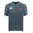 The Nebraska Rugby Referee Society Vapodri Evader Jersey by EMB Canterbury is gray, features the Canterbury logo on the right chest and a Nebraska bison logo on the left, and uses moisture-wicking fabric for comfort.