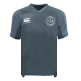 The Saint Anselm College Club Rugby Vapodri Evader Jersey by EMB Canterbury features a white Canterbury logo, circular "SA" crest, and moisture-wicking Vapodri tech for comfort on or off the field.