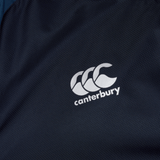 A close up of a Canterbury logo on a Canterbury Pro II Vaposhield Full-Zip Water Resistant Jacket.