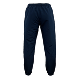 The Canterbury Team Tonal Taper Leg Cuffed Trackpant in navy blue boasts a tapered fit with an elastic waistband and cuffs, combining comfort and style.