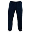 The Canterbury Team Tonal Taper Leg Cuffed Trackpant in dark blue features an elastic waistband and cuffs, offering a tapered fit. Designed for comfort and breathability, these pants are showcased against a white background.