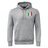 The EMB Canterbury Italy Shield Club Hoodie is gray, has a front pocket, and features a small Italian flag shield emblem on the chest.