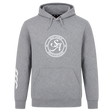 The WRS Canterbury Saint Anselm College Club Rugby Hoodie is a gray hooded sweatshirt with a front pocket, circular "Saint Anselm Men's Club Rugby" chest logo, and a white design on the right sleeve.