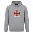 Show your club pride in the SF CDME Rugby Club Hoodie by WRS Canterbury, featuring a front kangaroo pocket, red cross emblem and "CDME RUGBY" text on the chest, plus a white logo on the left sleeve—delivering team spirit and comfort from Canterbury.