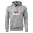 The USA Para Powerlifting Club Hoodie by WRS Canterbury features "USA Para Powerlifting" and a red and white barbell graphic on the front—a sporty, customizable hoodie for fans and athletes.