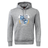 The Milwaukee Barbarians Rugby Club Hoodie by WRS Canterbury is a gray hooded sweatshirt with a front pocket and printed crest design featuring "Milwaukee Barbarians" and club symbols on the chest.