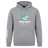 The NC Rugby Academy - Megalodons Club Hoodie by WRS Canterbury features a stylized shark logo and "Megalodons NC Rugby Academy" text, plus a white left sleeve graphic—ideal for rugby fans and players.