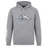 Grey University of New Hampshire Club Hoodie by Canterbury featuring a navy and white wildcat logo above “MEN’S RUGBY” text and a white logo on the sleeve.