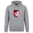 The Montgomery Bucks Griffins Club Hoodie by WRS Canterbury is a gray hoodie with a red and white lion crest, "MBRFC" on the chest, and a white left-sleeve graphic—ideal for true rugby fans.