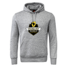 The Chicago Riot Club Hoodie by Canterbury from WRS Canterbury features a gray fleece design with a "Chicago Riot Rugby Football Club" logo—raised yellow fist and black shield—on the chest for cozy comfort.