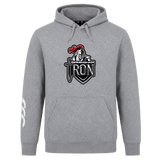 The Birmingham Iron Women's Football Club Hoodie by WRS Canterbury features the team logo on the chest and a white sleeve graphic, inspired by classic rugby club styles.