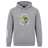 The Hornets Rugby Club 1977 Club Hoodie by Canterbury from WRS Canterbury is a gray hoodie featuring a printed hornet graphic and "Hornets Rugby Club 1977" text across the chest, with three white stripes on the right sleeve—an ideal addition to any rugby club hoodie collection.