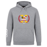 Stay classic and comfortable in the Potomac Exiles Rugby Club Club Hoodie by Canterbury—a gray fleece hoodie from WRS Canterbury featuring a central logo with flags, a laurel wreath, and "2014," plus a bold white sleeve design for timeless rugby club style. Perfect for those seeking a standout custom hoodie.