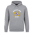 Gray Mother Lode Club Hoodie by Canterbury with a kangaroo pocket and an emblem of crossed gold pickaxes behind a rugby ball.