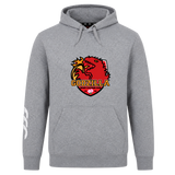 WRS Canterbury’s Godzilla Rugby Football Club Club Hoodie features a bold “Godzilla Soccer Football Club” logo in red, yellow, and black on the front, inspired by classic rugby club hoodie designs, and is finished with a distinctive white graphic detail on the left sleeve.