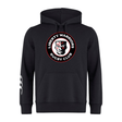 Liberty Lake Warriors Club Hoodie by WRS Canterbury showcases a "Liberty Warriors Rugby Club" logo with a stylized face in the center, crafted from cozy sweatshirt fleece.