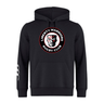 Liberty Lake Warriors Club Hoodie by WRS Canterbury showcases a "Liberty Warriors Rugby Club" logo with a stylized face in the center, crafted from cozy sweatshirt fleece.