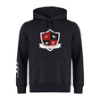 The Southern Pines Youth Rugby Club Hoodie by WRS Canterbury features the rugby club logo with a shield, "SP," a rugby ball, and banner on the chest. Crafted from premium fleece and including a white design on the left sleeve, customization is optional.