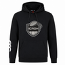 Black ICRON Club Hoodie by Canterbury with a drawstring hood, front kangaroo pocket, and an ICRON rugby club crest graphic on the chest.