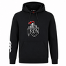 The Birmingham Iron Women's Football Club Hoodie by WRS Canterbury features a front knight’s helmet graphic with red plume, "Birmingham Iron" text above a sword and shield, and three white stripes on the right sleeve.