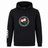 Introducing the Society of Iowa Rugby Referees Club Hoodie by Canterbury—a black hoodie from WRS Canterbury featuring a circular “Society of Iowa Rugby Referees” logo with pink flowers on the chest and three white curved stripes on the right sleeve. A stylish choice for rugby fans and players alike.