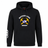 Black Mother Lode Club Hoodie by Canterbury featuring a graphic of two crossed gold pickaxes behind a rugby ball, with the text “Mother Lode” and “Rugby.”
