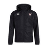 The Superior Rugby Club Vaposhield Full Zip Rain Jacket by EMB Canterbury features the club logo, Canterbury branding, and VapoShield water-resistant technology for enhanced protection.