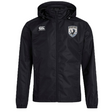 The South Orange County Raptors Club Vaposhield Full Zip Rain Jacket by Canterbury is a black hooded rugby rain jacket featuring a white EMB Canterbury logo on the right chest and the South Orange County Raptors team crest with a bird on the left chest. This water resistant jacket incorporates VapoShield technology to help keep you dry and comfortable in wet conditions.