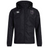 The Cypress Warriors Men's Rugby Club Vaposhield Full Zip Rain Jacket by EMB Canterbury is a black, water-resistant jacket with a front zipper, Canterbury logo on the right chest, and a stylized bird badge on the left.
