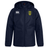 Presenting the Gotham Knights Club Vaposhield Full Zip Rain Jacket by Canterbury, this navy blue rain jacket with a hood stands out with its yellow shield emblem on the right chest and the Canterbury logo on the left chest. As part of EMB Canterbury's collection, this VapoShield jacket is water resistant, making it ideal for staying dry in wet weather.