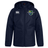 The Kingwood Rugby Club Vaposhield Stadium Jacket by EMB Canterbury features a zip front, water-repellent finish, Canterbury logo on the right chest, and a school crest with crown and shield on the left chest.