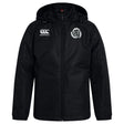 Introducing the Missoula All-Maggots Club Vaposhield Stadium Jacket by Canterbury, this black hooded jacket features a front zipper, a white Canterbury logo on the right chest, and a white Fiji rugby emblem on the left chest. With padded insulation and water-repellent fabric, this EMB Canterbury jacket is designed to keep you warm and dry during any match or outdoor activity.