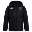 Stay warm and dry in any weather with the Santa Rosa Youth Rugby Club Vaposhield Stadium Jacket by Canterbury. This black hooded jacket from EMB Canterbury features padded insulation and water-repellent technology. The Canterbury logo appears on the right chest, while “Santa Rosa Youth Rugby” and a red rose emblem are displayed on the left chest.