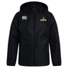 The Chicago Riot Club Vaposhield Stadium Jacket by EMB Canterbury has padded insulation, a black hood, a Canterbury logo on the right chest, and a Chicago North crest on the left, shown on a plain white background.