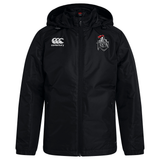 The Birmingham Iron Women's Football Club Vaposhield Stadium Jacket by Canterbury features padded insulation, a front zipper, EMB Canterbury branding, and is water repellent for superior comfort in any weather.