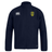 The Gotham Knights Club Track Jacket by EMB Canterbury is a lightweight navy blue jacket featuring the Canterbury logo on the right chest and a yellow and blue shield emblem on the left chest. It is water repellent to keep you dry in various conditions.